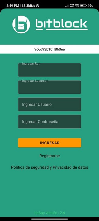 Pantalla de ingreso