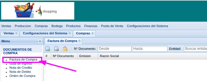 Factura de compra en cloud