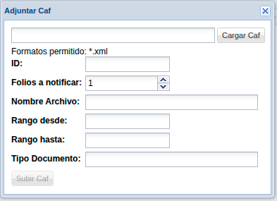 Selección tipo documento