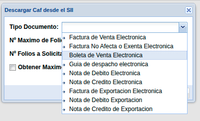 Solicitud automática de folios